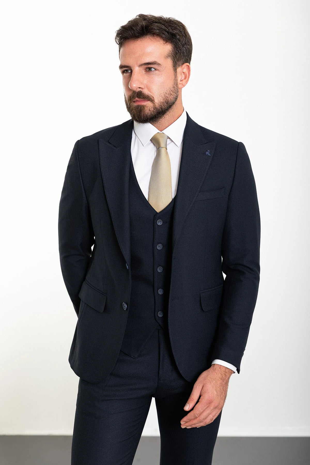 Bojoni Chicago Slim Fit Navy Blue Suit