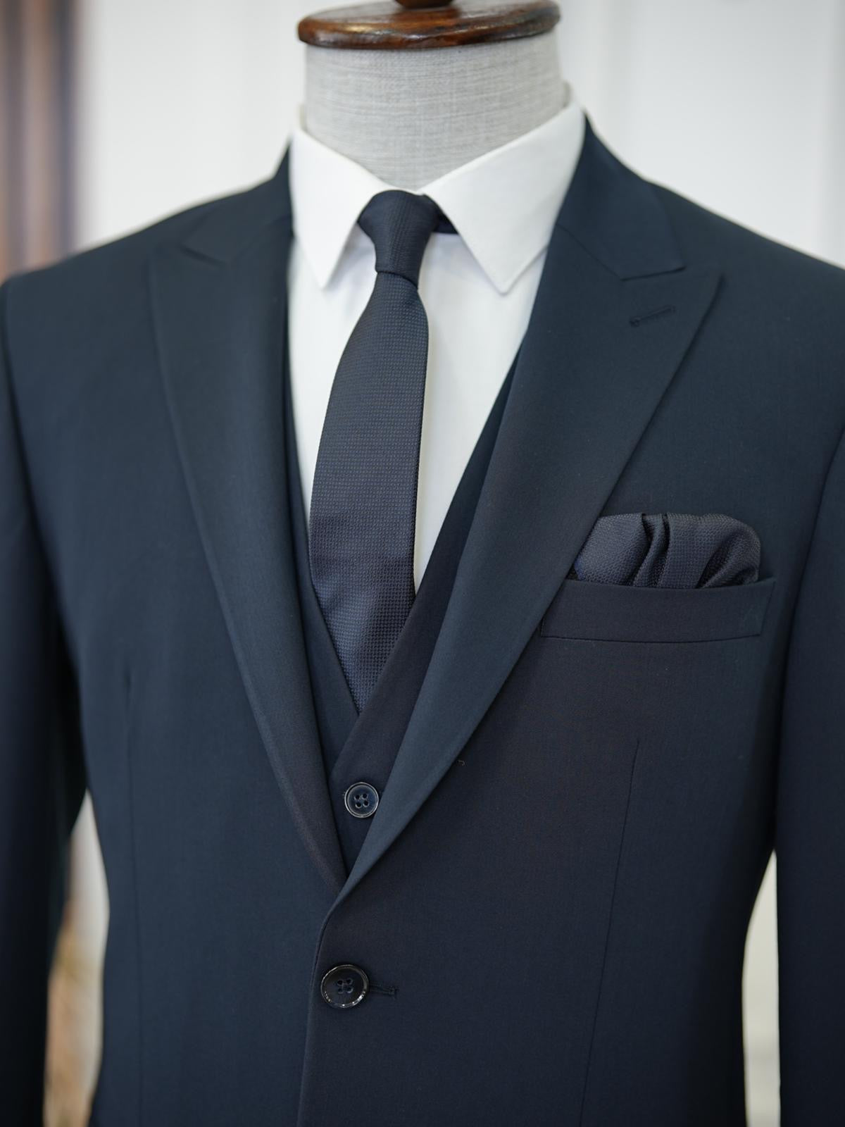 Bojoni Volterra Navy Blue  Slim Fit Suit