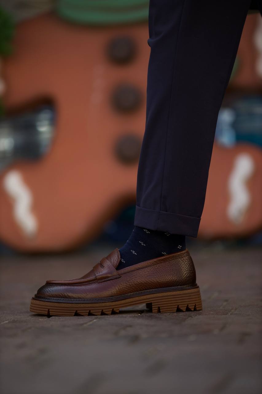 Bojoni Levante Brown Leather Loafer Shoes