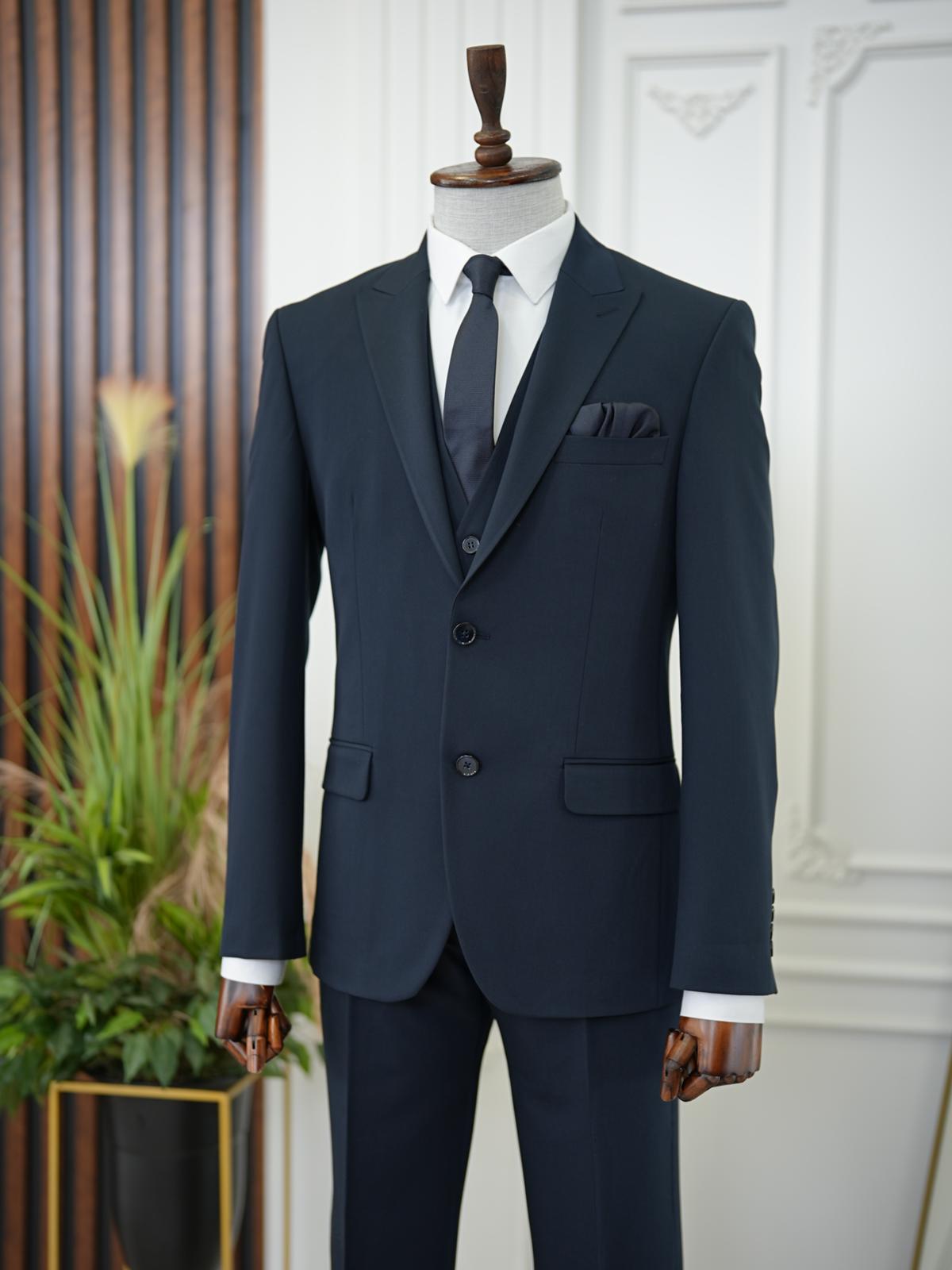 Bojoni Volterra Navy Blue  Slim Fit Suit