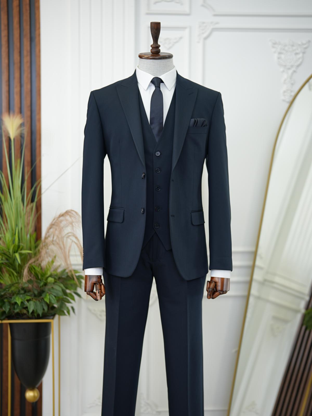 Bojoni Volterra Navy Blue  Slim Fit Suit