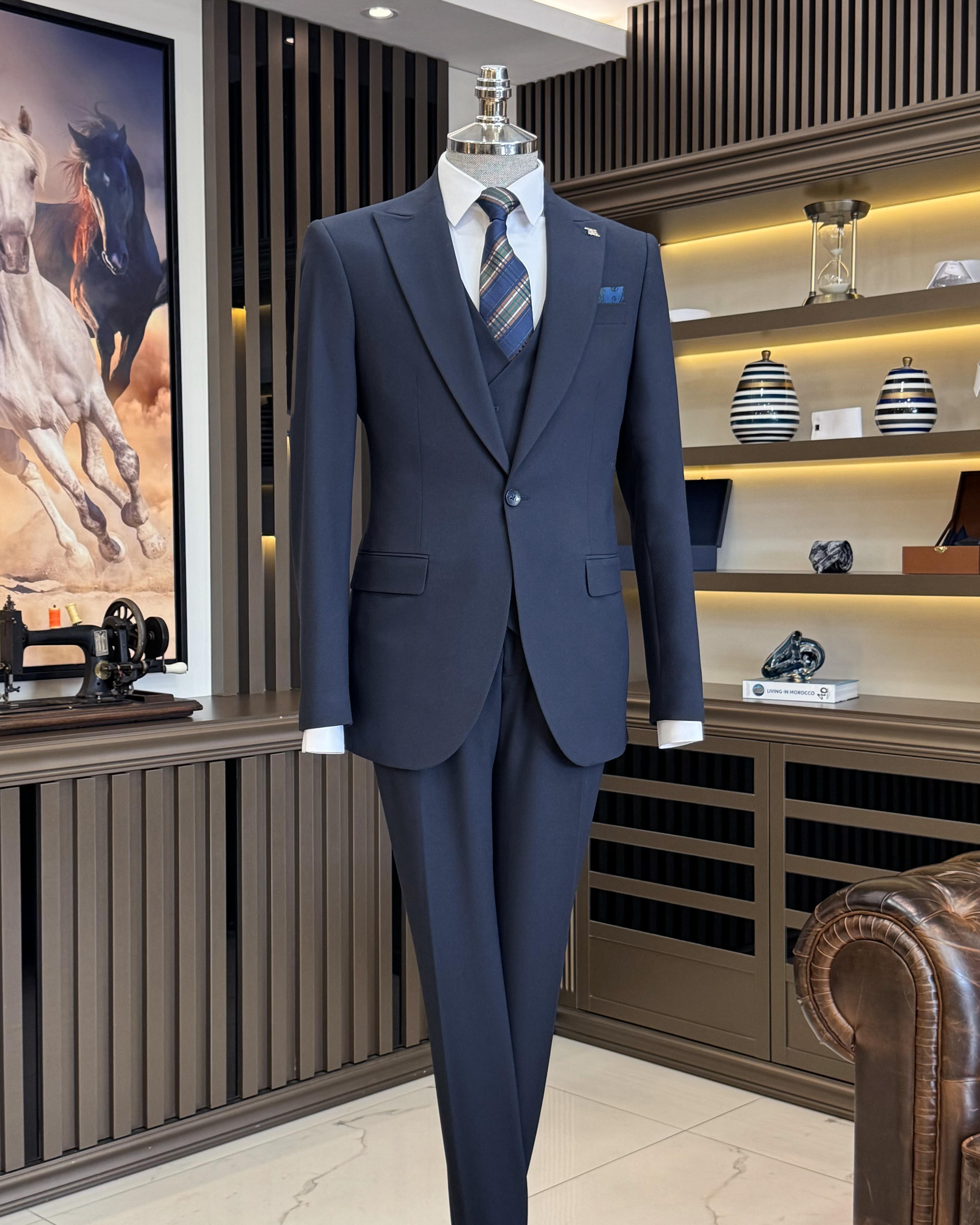 Bojoni Mayfair Classic Slim Fit Navy Blue Suit