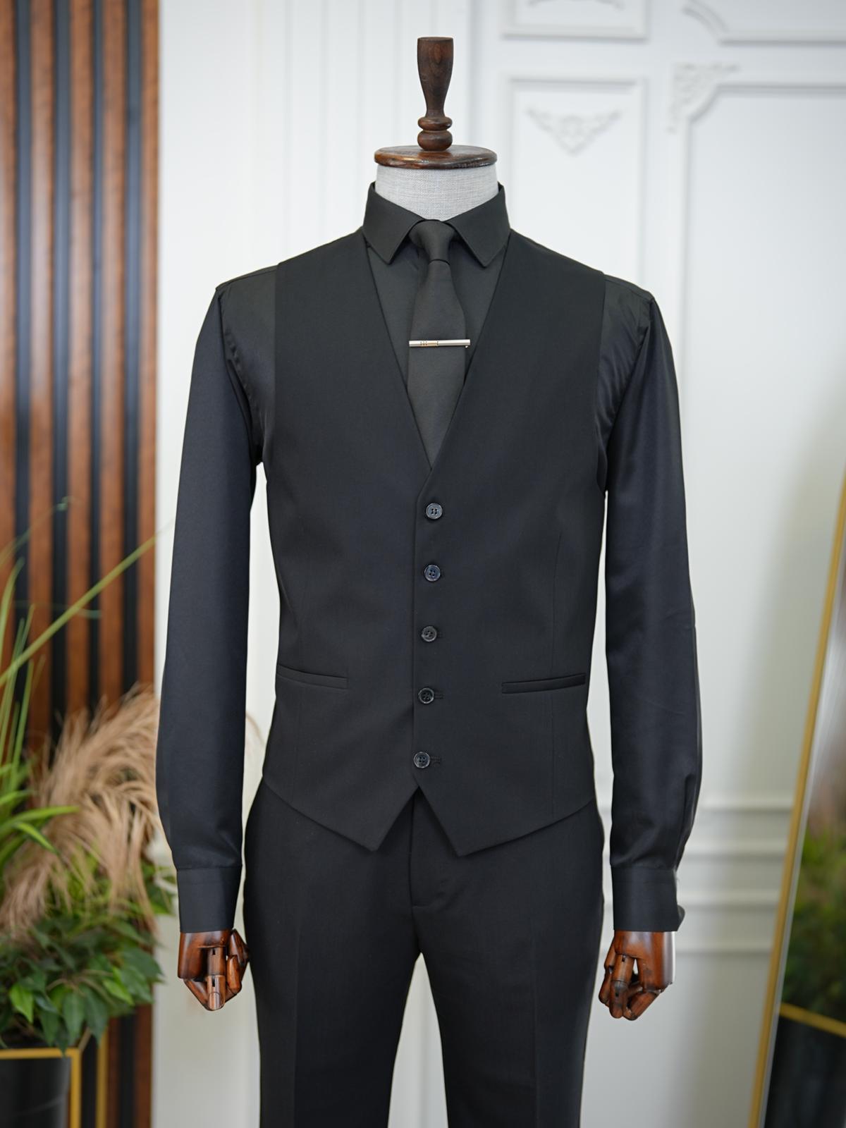 Bojoni Volterra Black  Slim Fit Suit