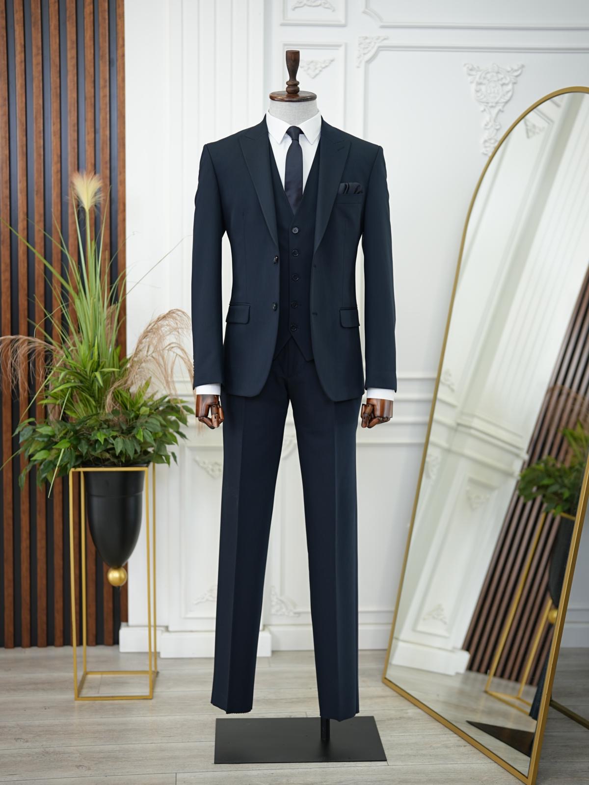 Bojoni Volterra Navy Blue  Slim Fit Suit