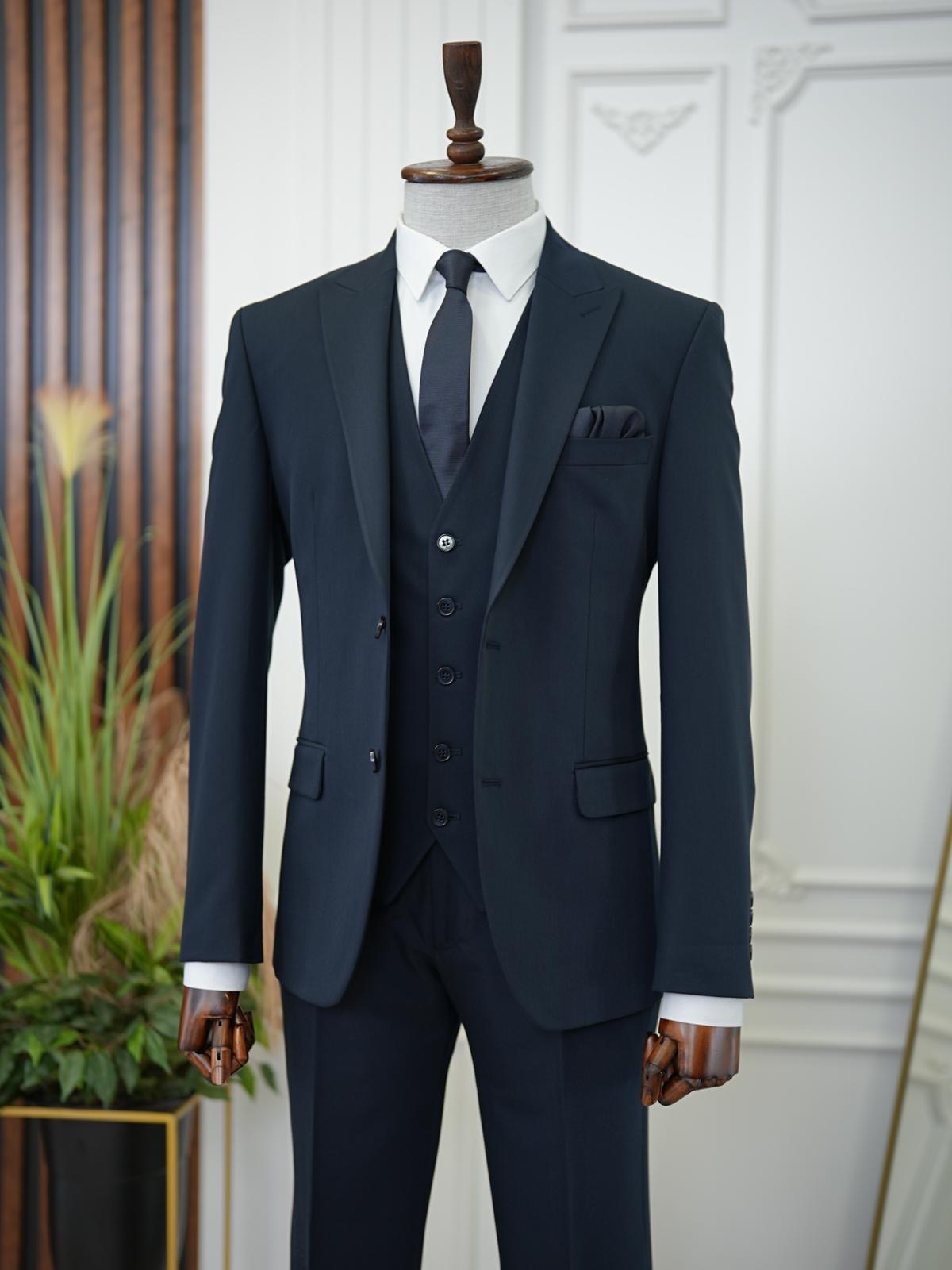 Bojoni Volterra Navy Blue  Slim Fit Suit