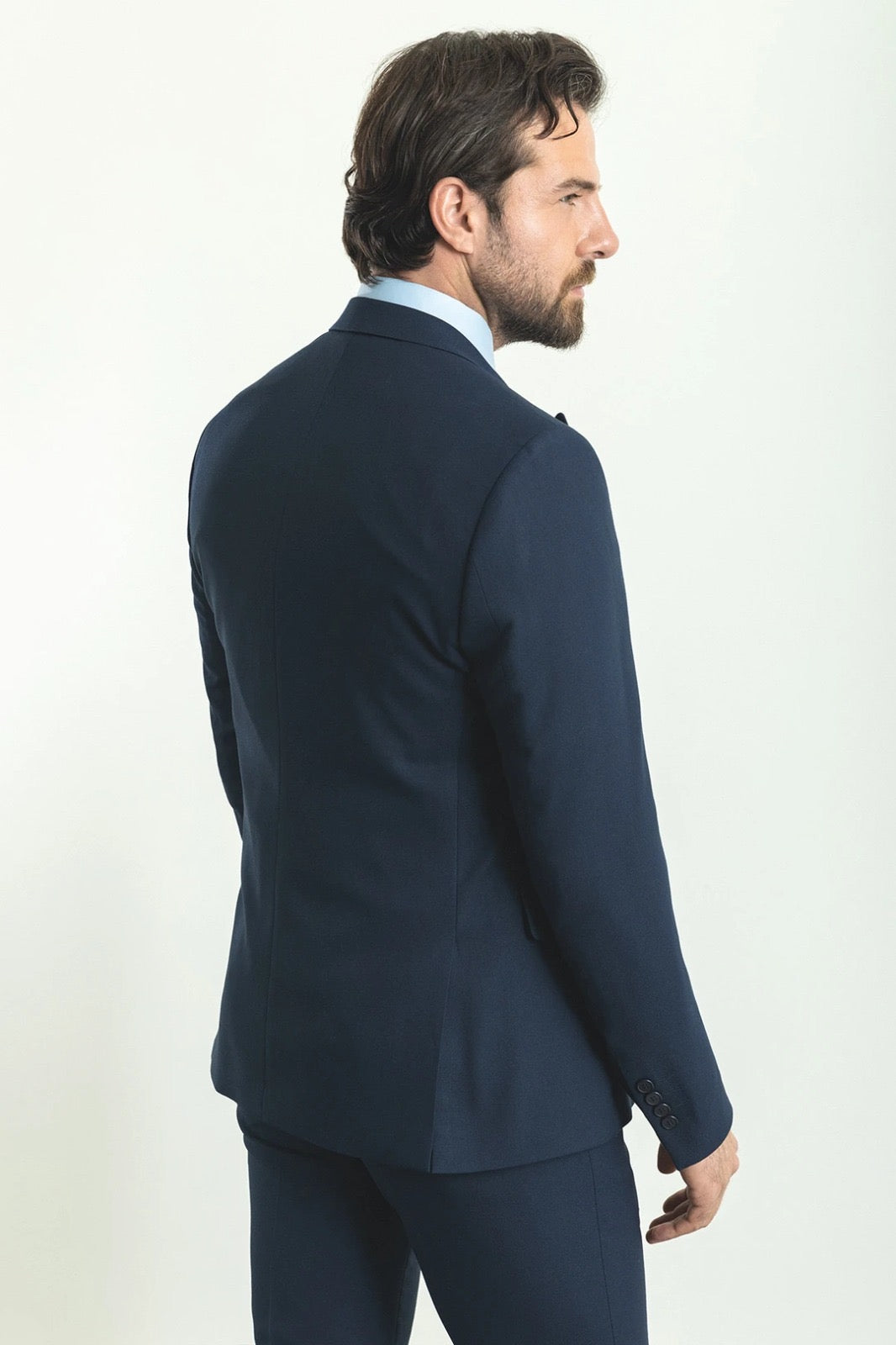 Bojoni Mayfair Classic Slim Fit Navy Blue Wool Suit