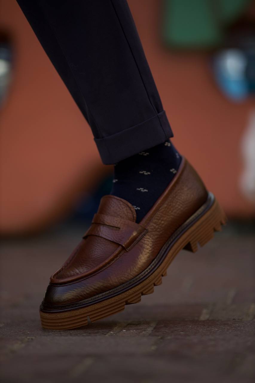 Bojoni Levante Brown Leather Loafer Shoes