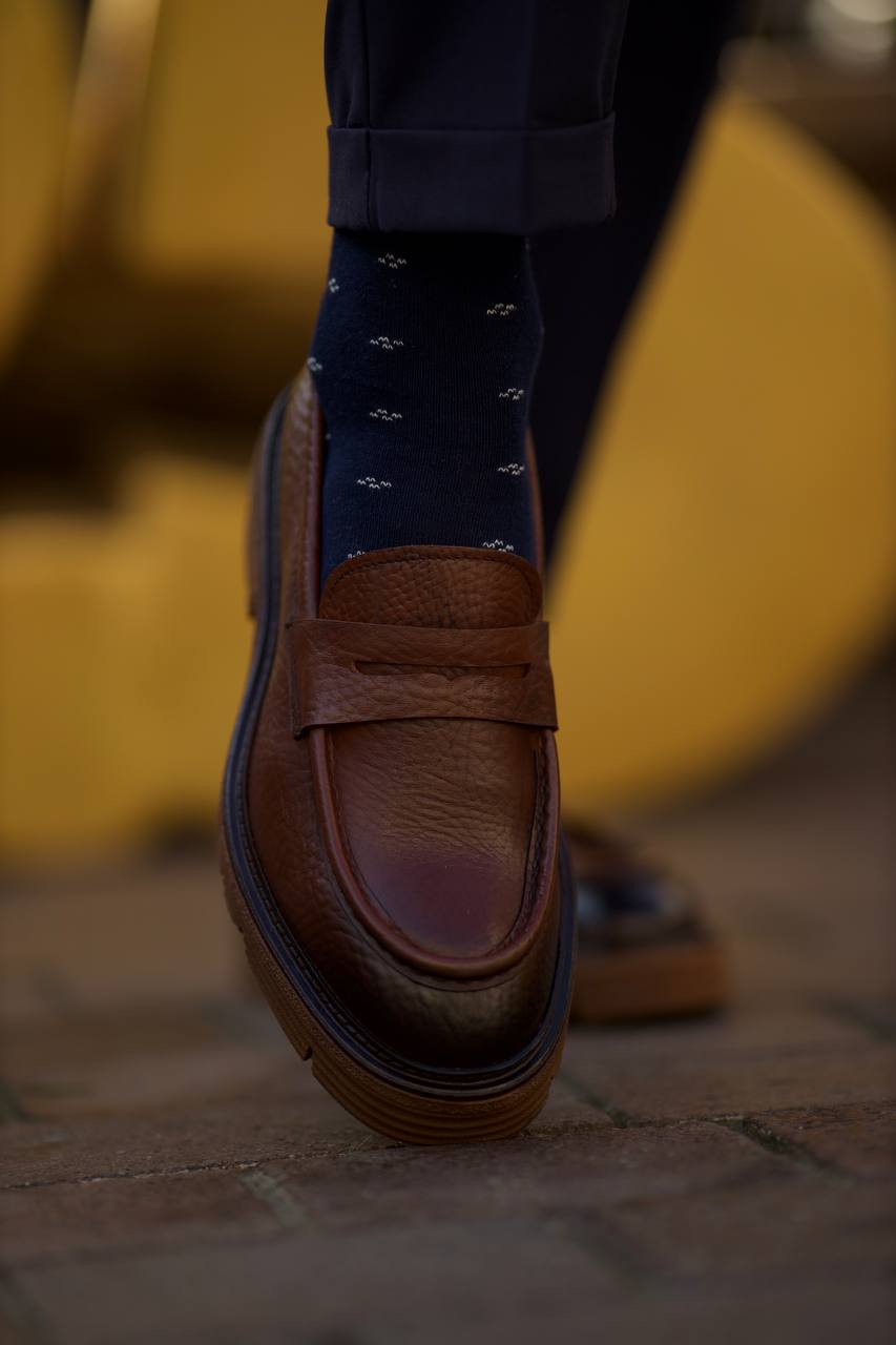 Bojoni Levante Brown Leather Loafer Shoes