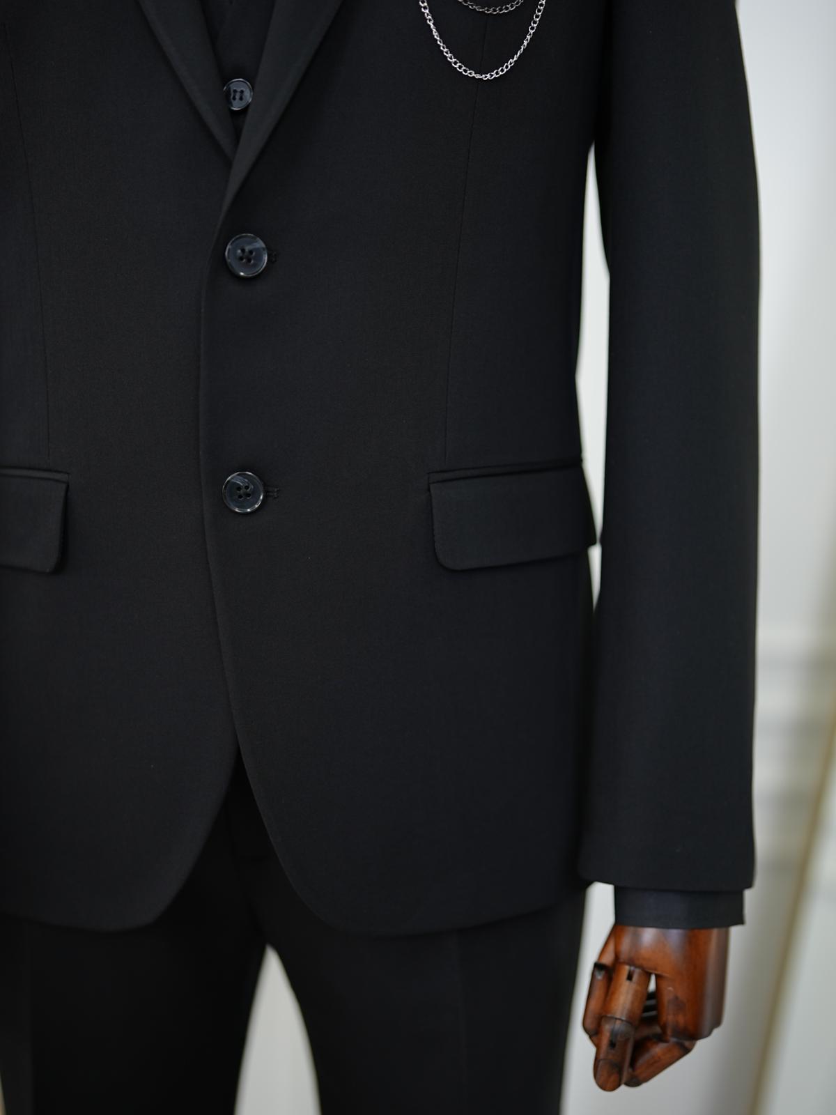 Bojoni Volterra Black  Slim Fit Suit