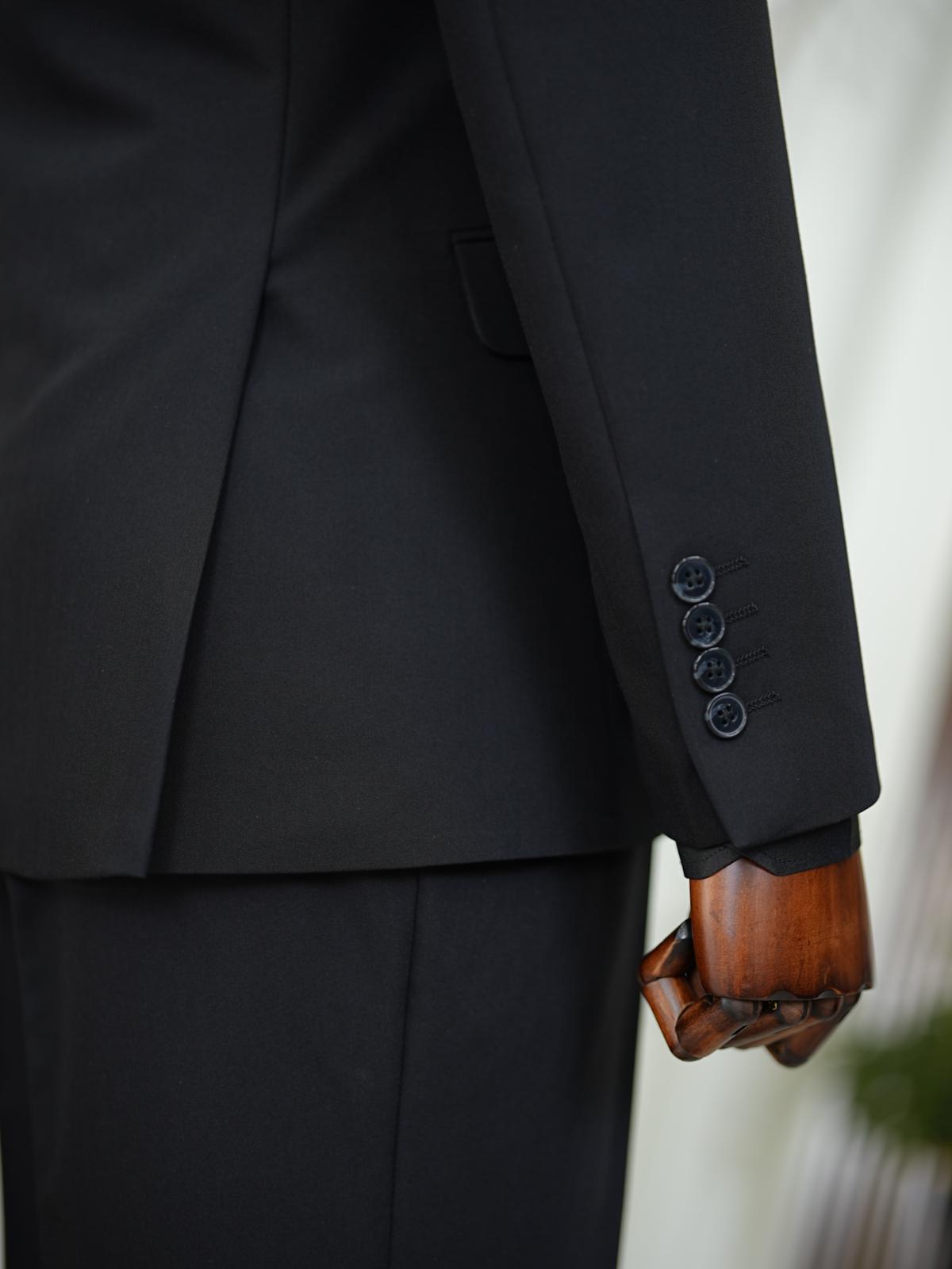 Bojoni Volterra Black  Slim Fit Suit