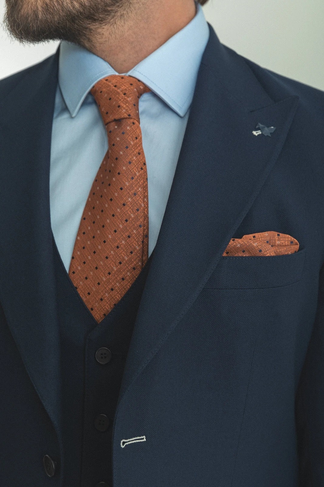 Bojoni Mayfair Classic Slim Fit Navy Blue Wool Suit