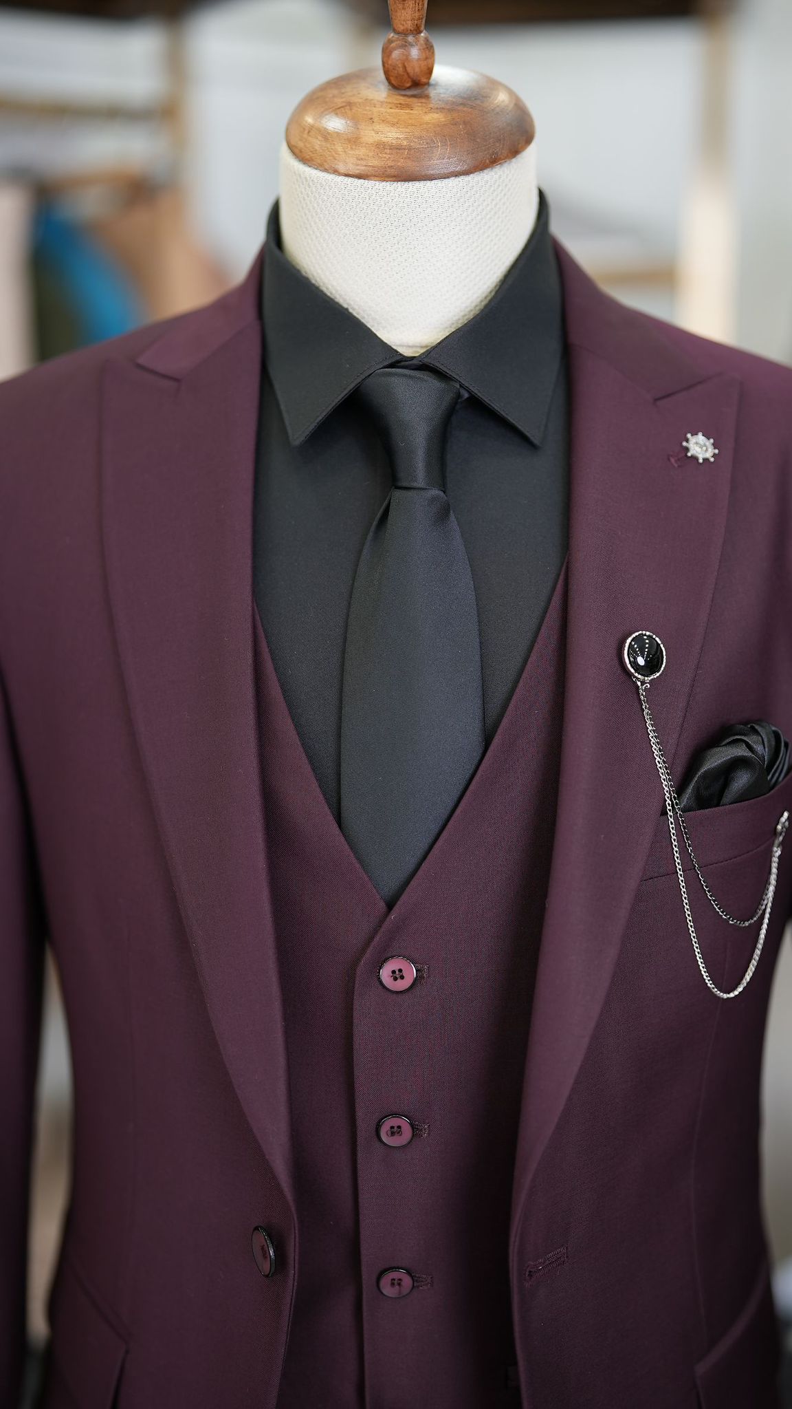 Bojoni Burnley Burgundy  Slim Fit Suit