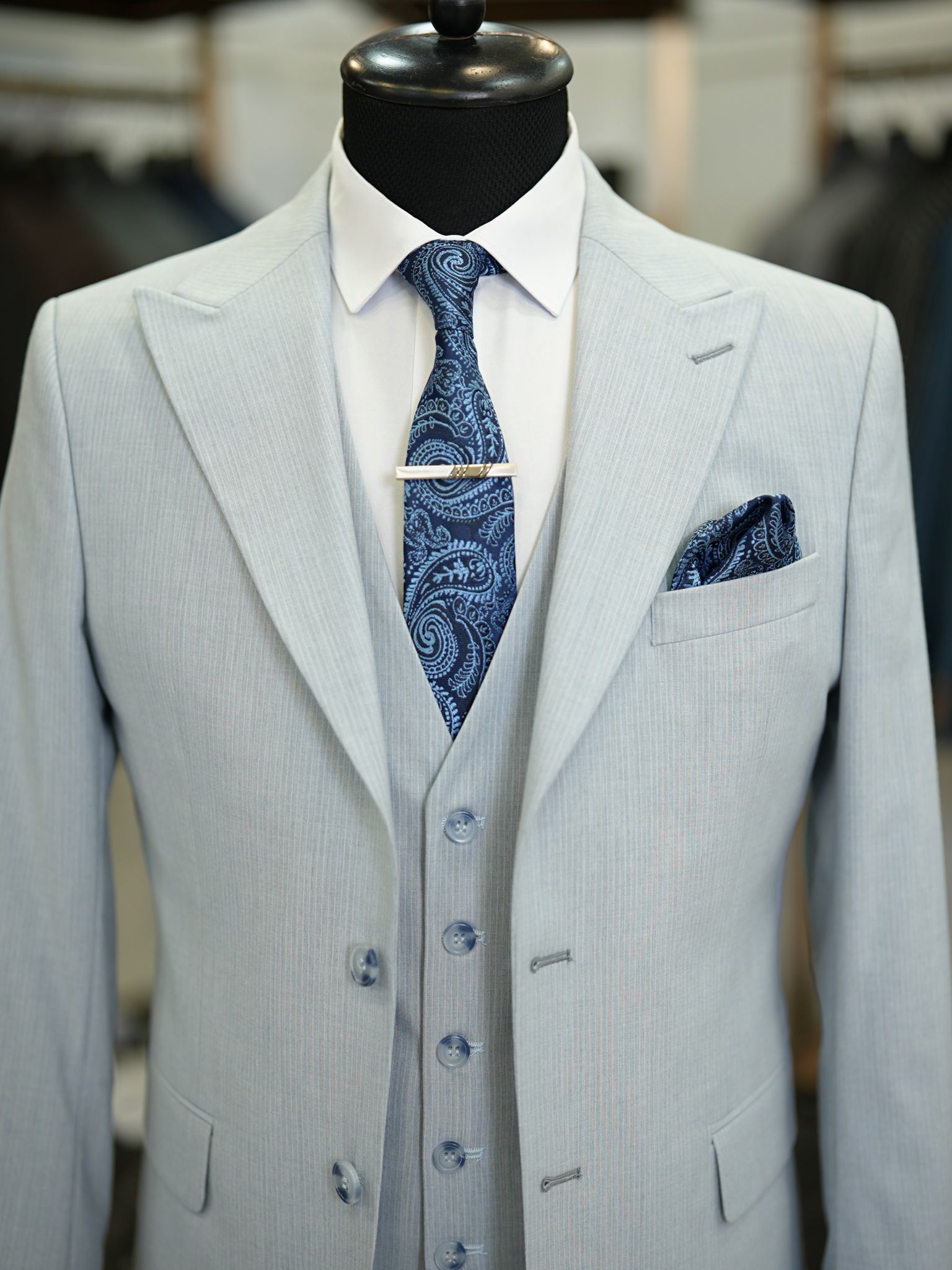 Bojoni Maison Sky Blue  Slim Fit Suit