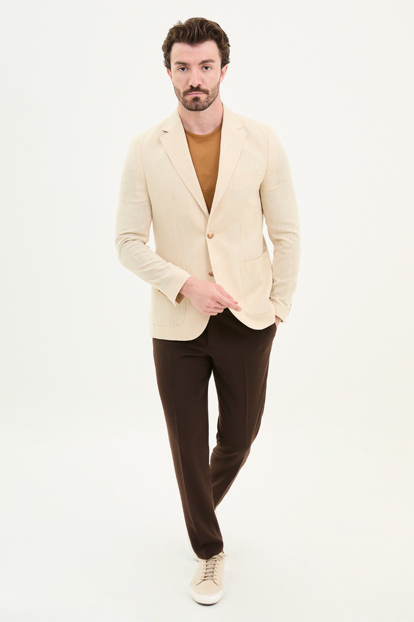 Bojoni Torretta Slim Fit Beige Blazer