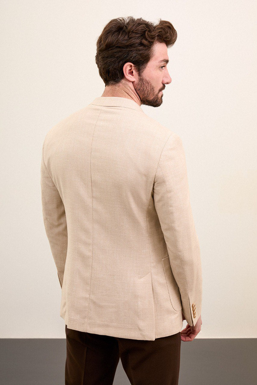 Bojoni Torretta Slim Fit Beige Blazer