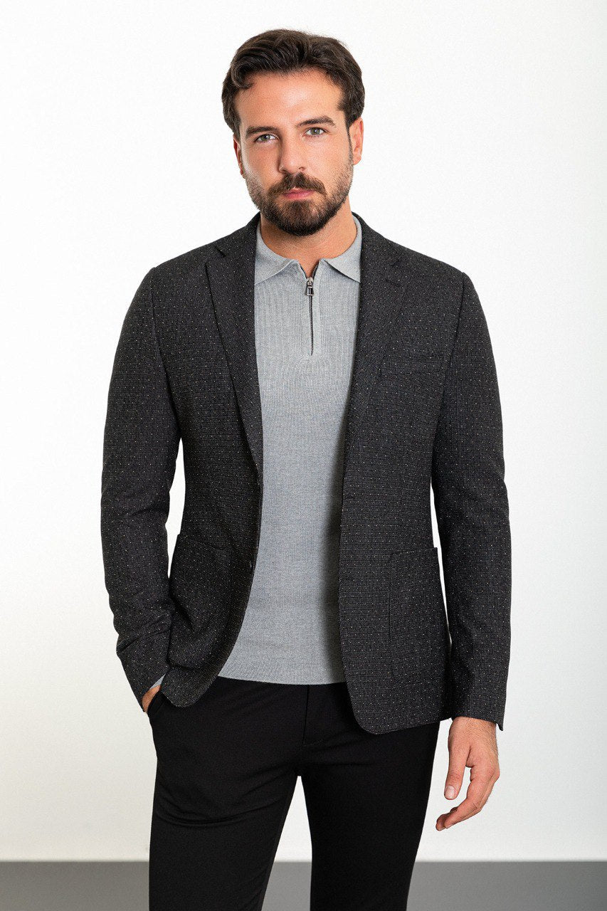 Bojoni Torretta Slim Fit Dark Grey Blazer
