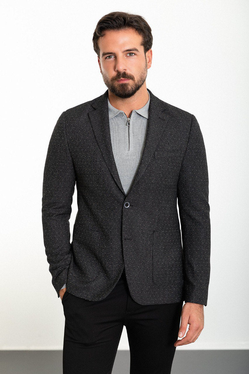 Bojoni Torretta Slim Fit Dark Grey Blazer