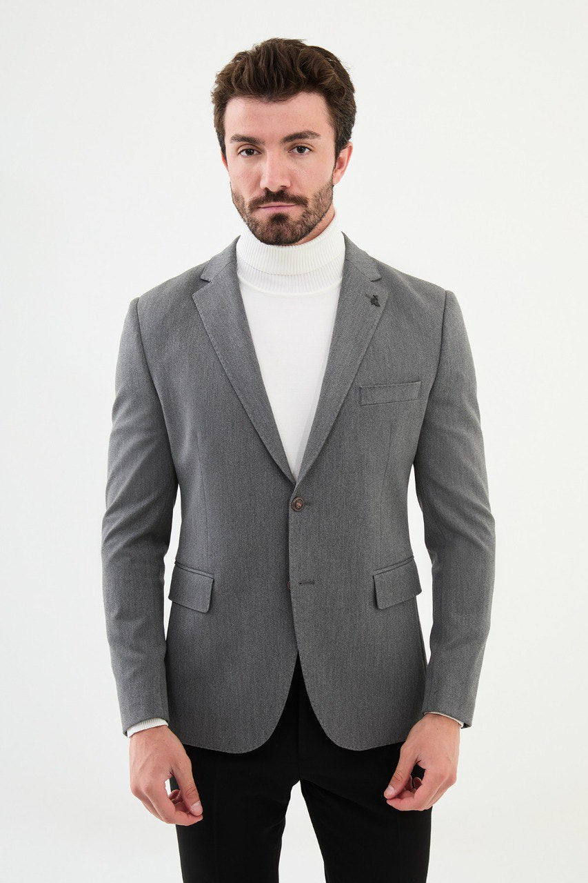Bojoni Torretta Slim Fit Light Grey Blazer