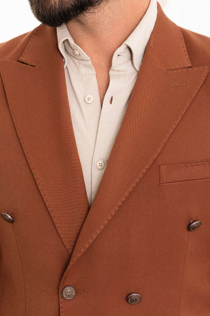 Bojoni Torretta Slim Fit Double Breasted Tie Blazer