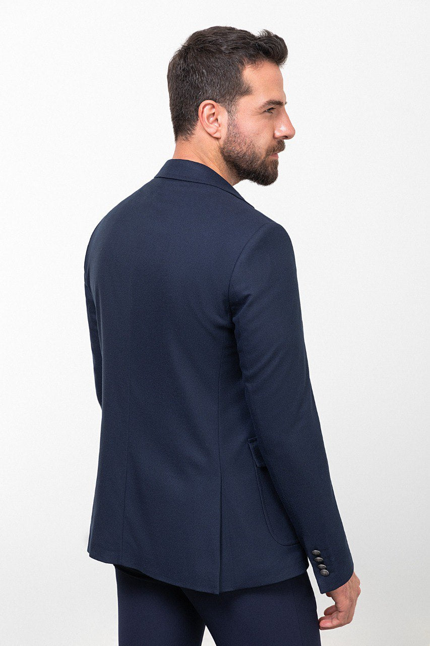 Bojoni Torretta Slim Fit Navy Blue Blazer