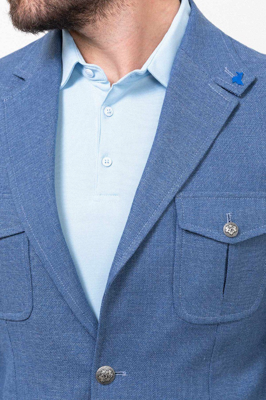 Bojoni Torretta Slim Fit Blue Blazer