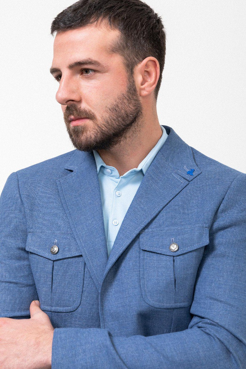 Bojoni Torretta Slim Fit Blue Blazer