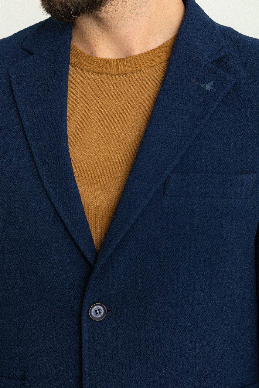 Bojoni Torretta Slim Fit Woven Dark Blue Blazer