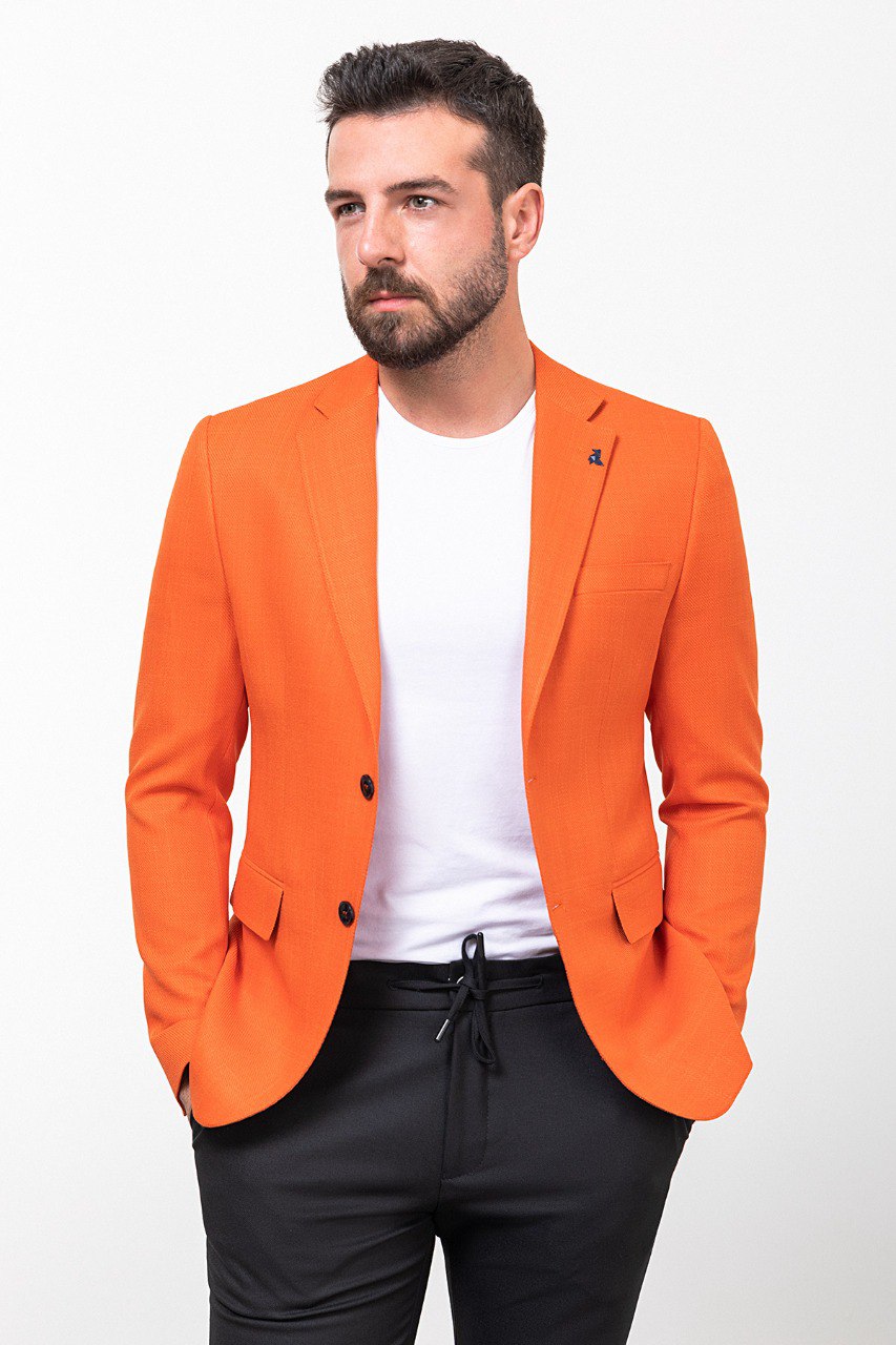 Bojoni Pezza Slim Fit Orange Blazer