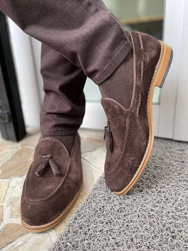 Bojo Brown Suede Tassel Loafers-baagr.myshopify.com-shoes2-BOJONI