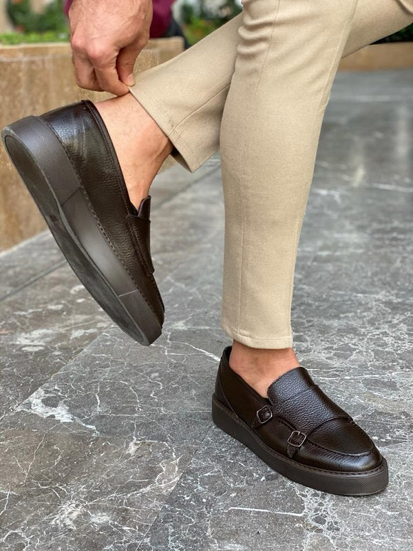 Nadeli Brown Double Monk Strap Loafers-baagr.myshopify.com-shoes2-BOJONI