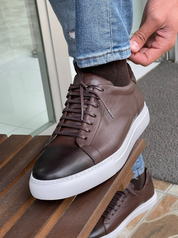 Argeli Brown Lace-Up Mid-Top Sneakers-baagr.myshopify.com-shoes2-BOJONI