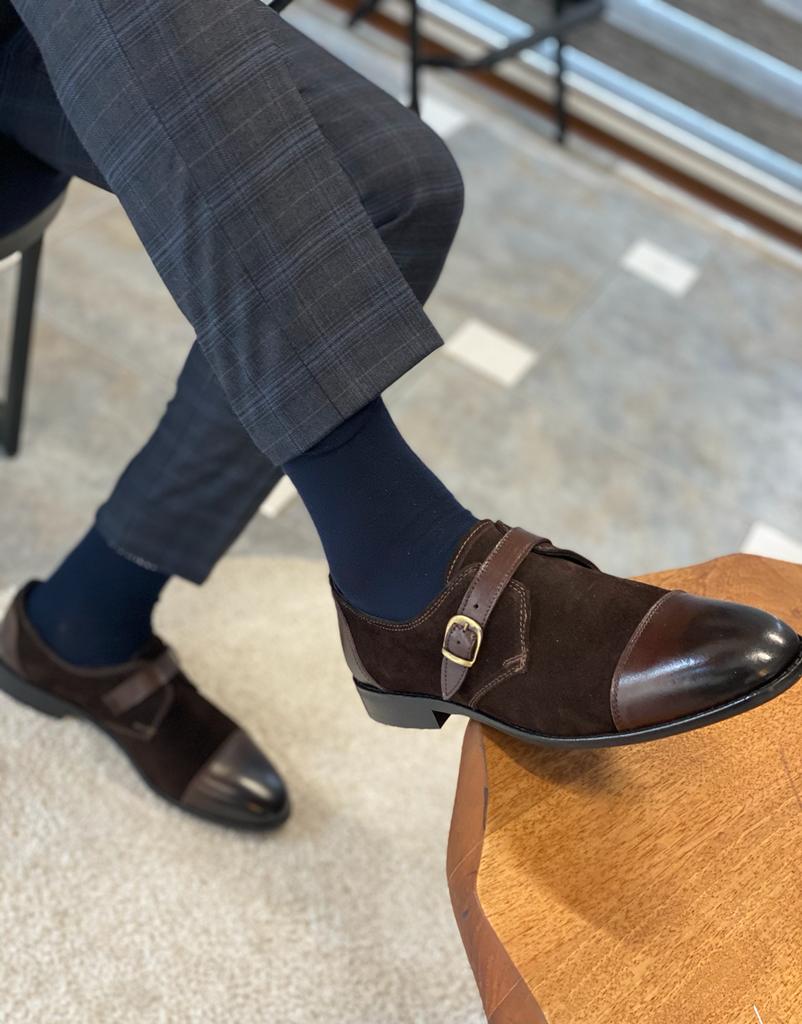 Bojoni Lorentti Brown Suede Buckle Shoes-baagr.myshopify.com-shoes2-BOJONI