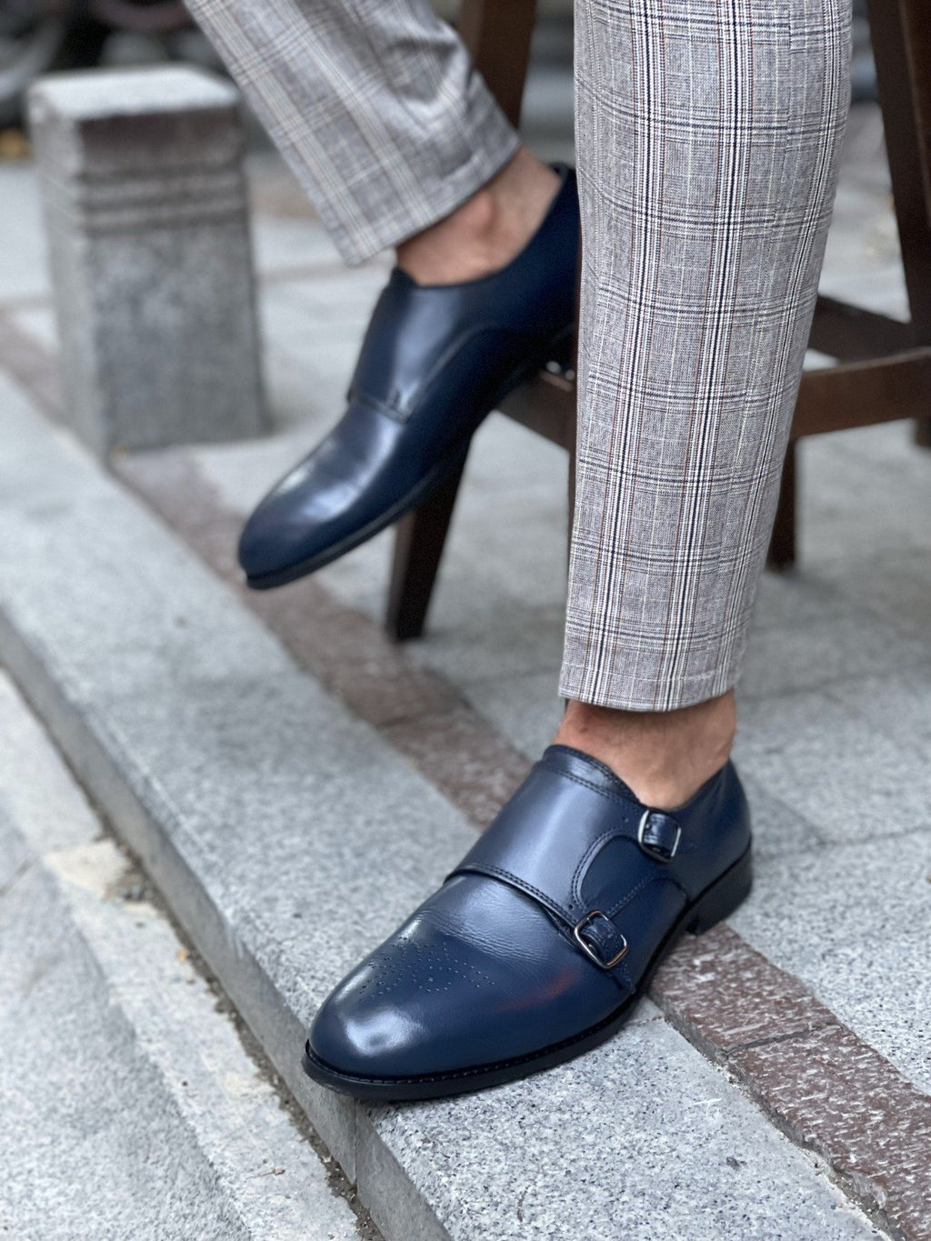 Bojo Navy Blue Neolite Buckled Leather Shoes-baagr.myshopify.com-shoes2-BOJONI