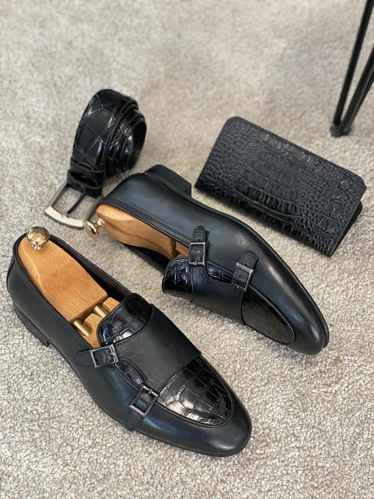 Bojoni Black Double Monk Strap Loafers-baagr.myshopify.com-shoes2-BOJONI