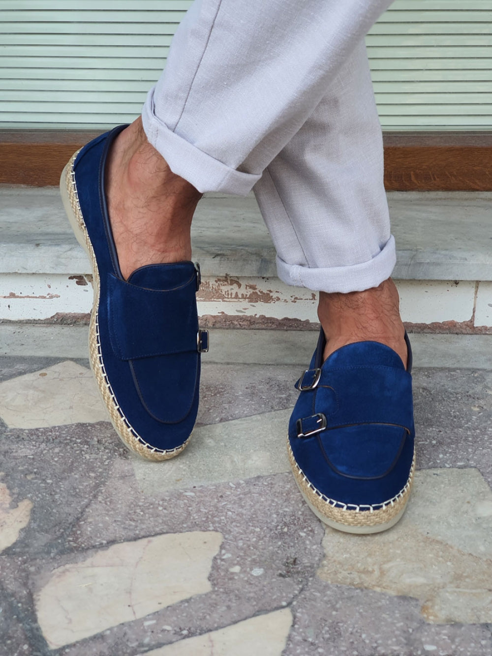 Kurni Blue Double Buckled Suede Leather Shoes-baagr.myshopify.com-shoes2-brabion