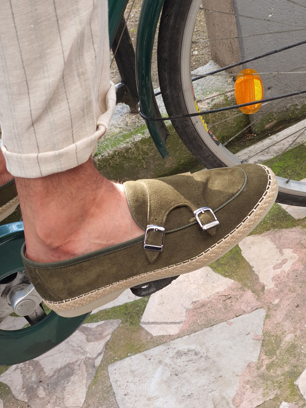 Kurni Khaki Double Buckled Suede Leather Shoes-baagr.myshopify.com-shoes2-brabion