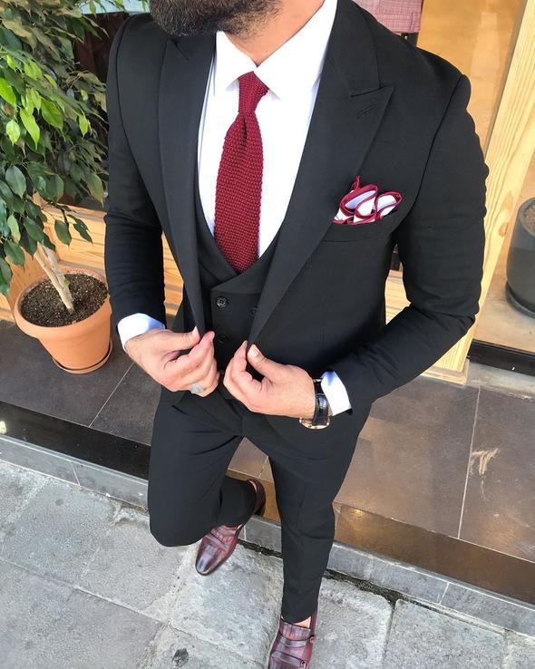 Davis Black Slim Fit Suit-baagr.myshopify.com-3-BOJONI