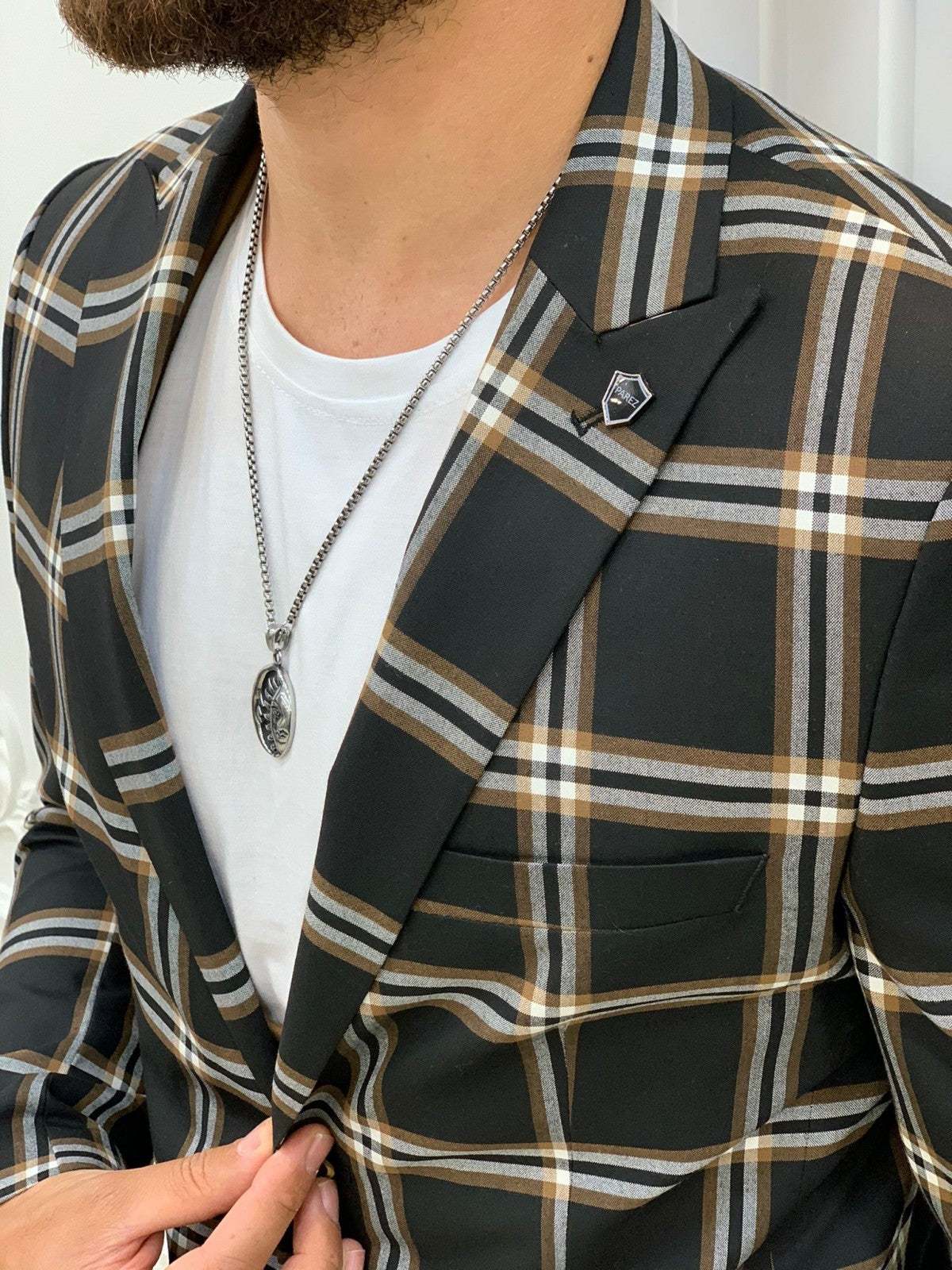 Areni Black Plaid Slim Fit Suit-baagr.myshopify.com-1-BOJONI