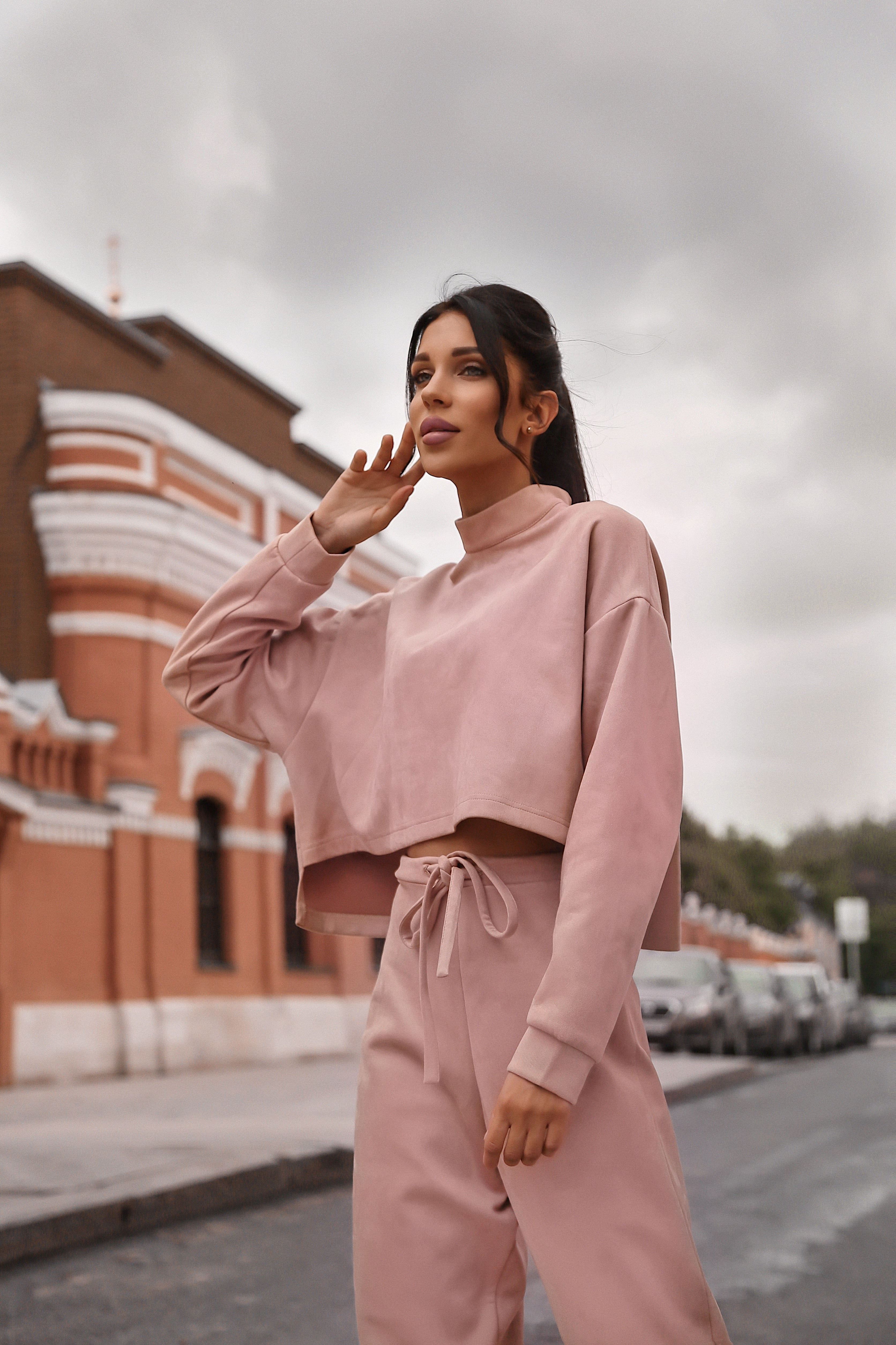 Shortened Sweatshirt Suede Suit-baagr.myshopify.com-dress.-BOJONI