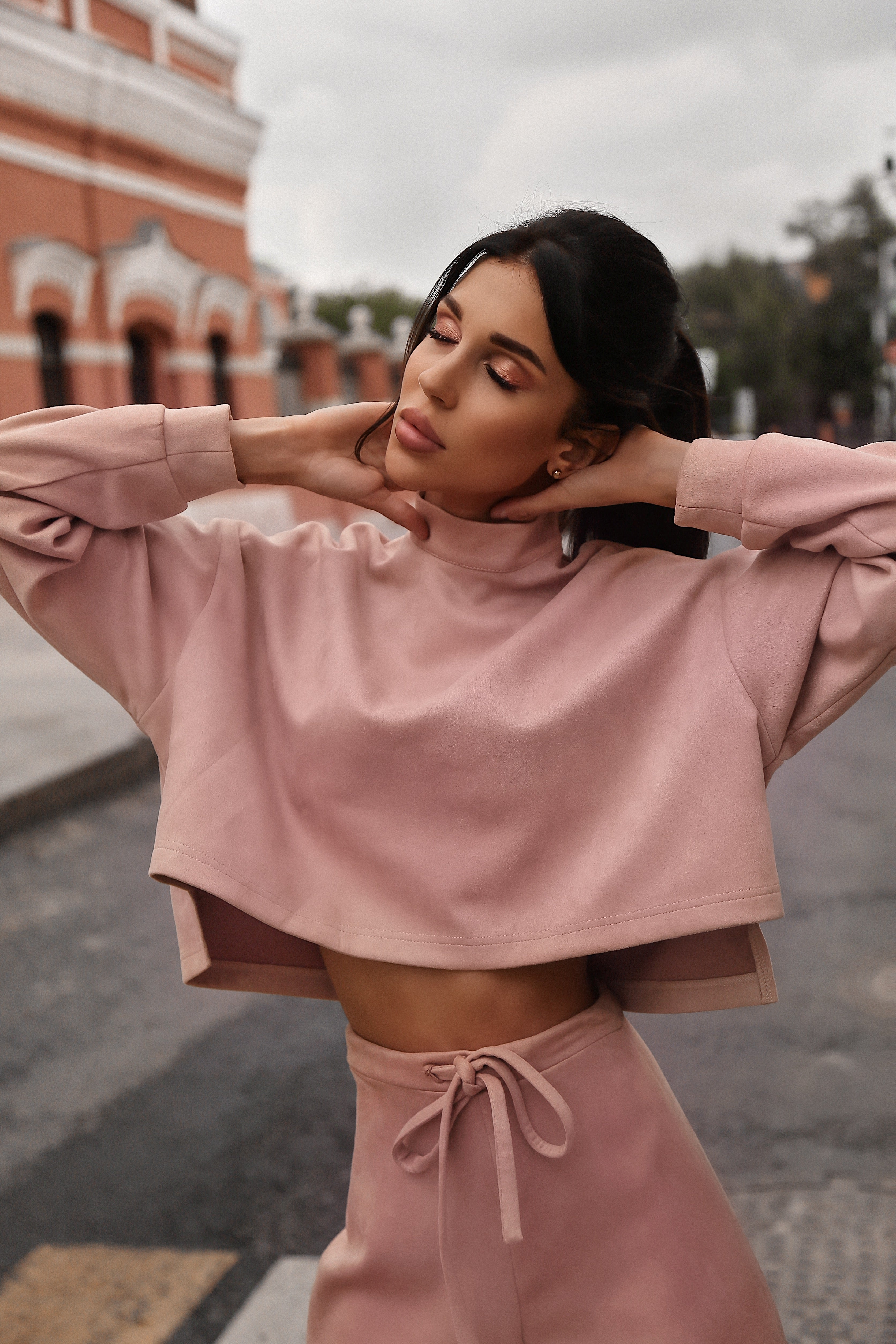 Shortened Sweatshirt Suede Suit-baagr.myshopify.com-dress.-BOJONI