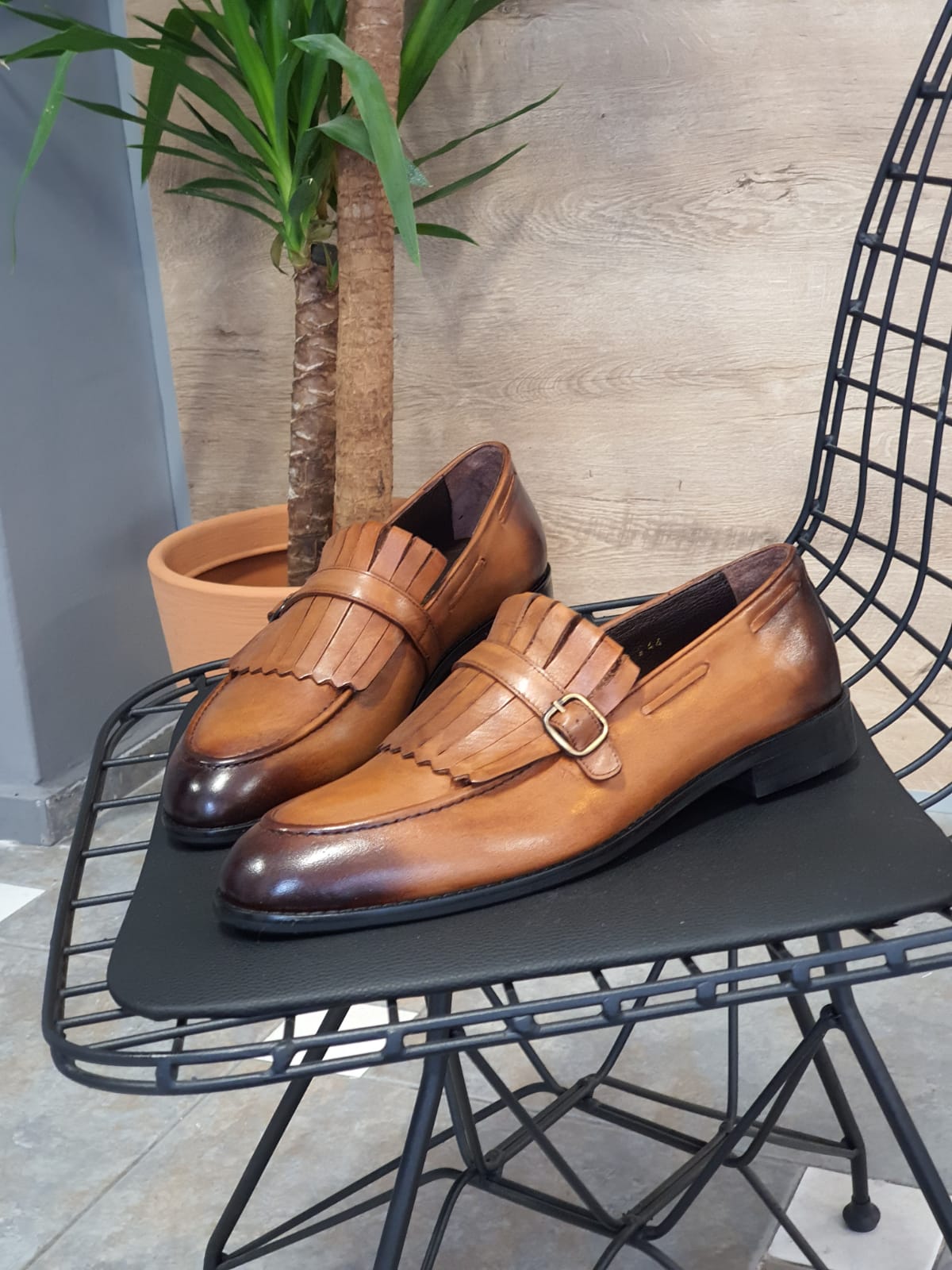 Argeli Anchorage Tan Kilt Loafers-baagr.myshopify.com-shoes2-brabion