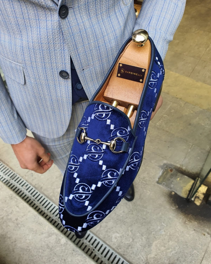 Bojo Bellingham Navy Blue Velvet Loafer-baagr.myshopify.com-shoes2-BOJONI