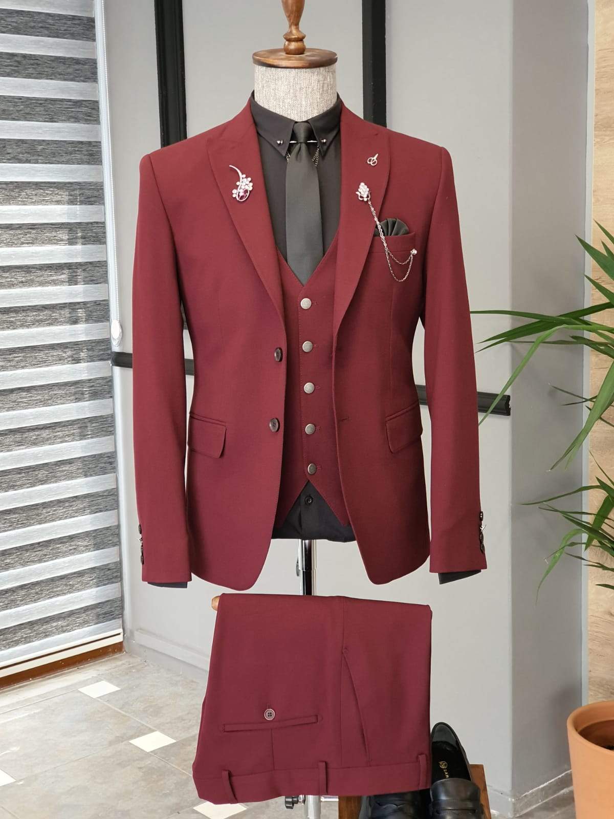 Argeli Red Slim Fit Suit-baagr.myshopify.com-suit-BOJONI