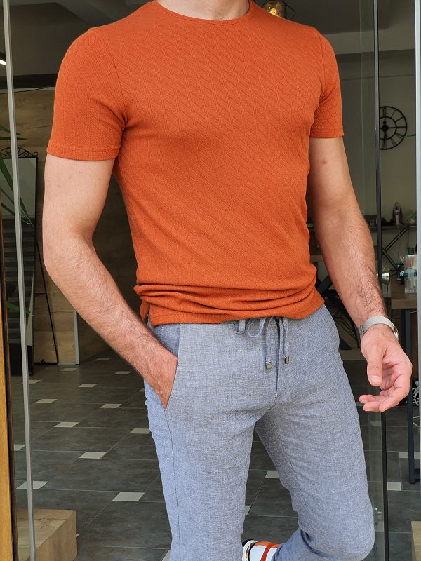 Trento Tile Slim Fit Round Neck T-Shirt-baagr.myshopify.com-T-shirt-BOJONI