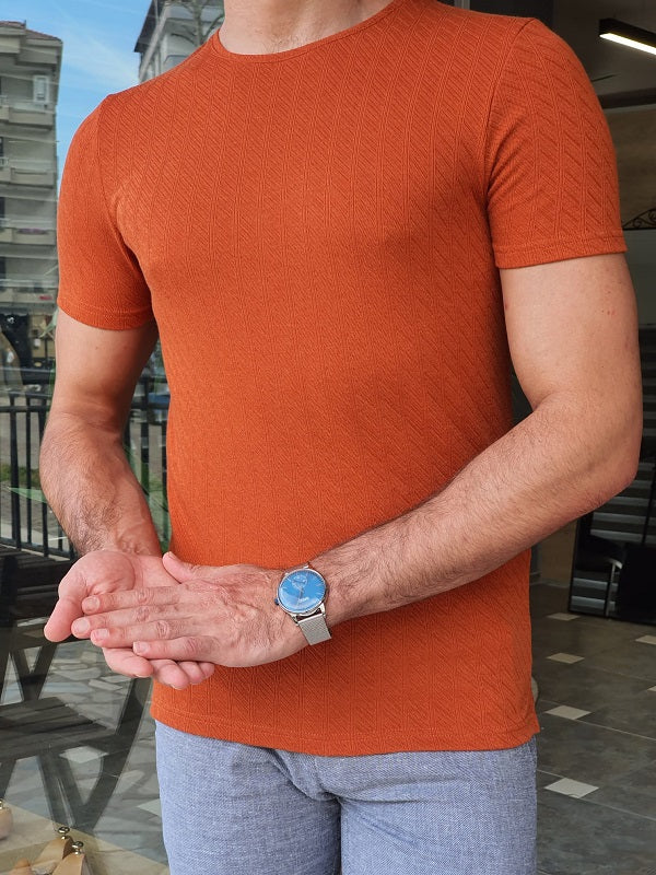 Trento Tile Slim Fit Round Neck T-Shirt-baagr.myshopify.com-T-shirt-BOJONI