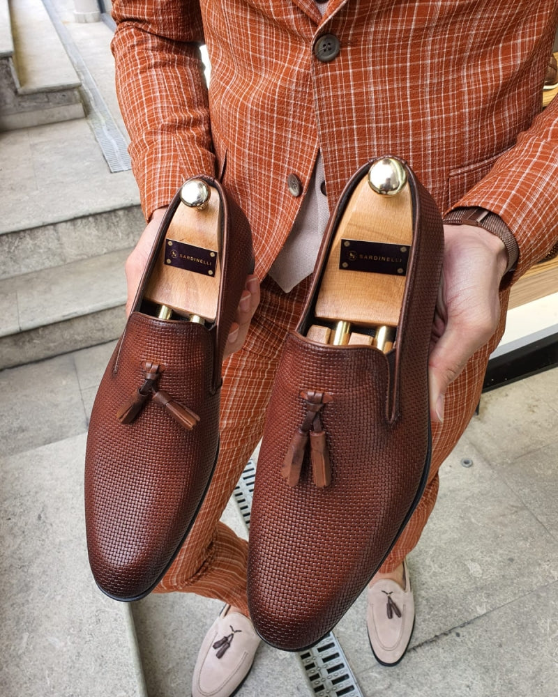 Bojo Fort Worth Brown Patterned Tassel Loafer-baagr.myshopify.com-shoes2-BOJONI