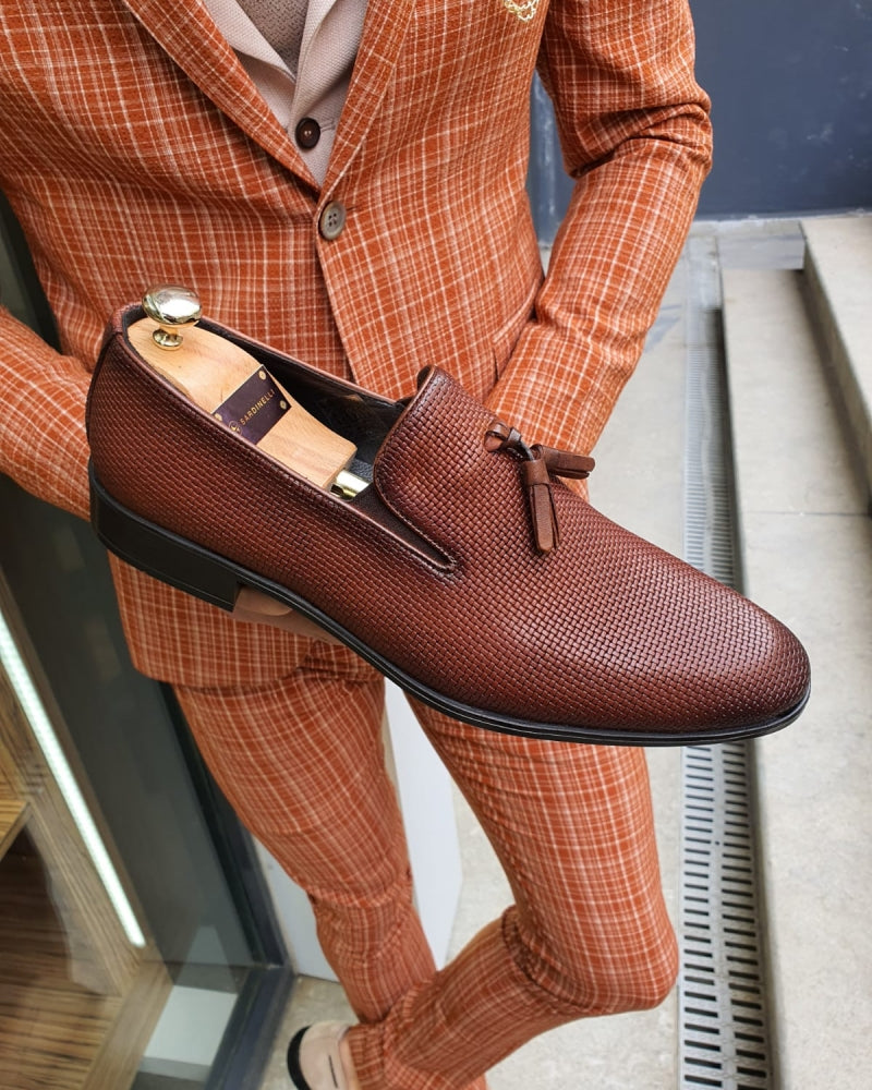 Bojo Fort Worth Brown Patterned Tassel Loafer-baagr.myshopify.com-shoes2-BOJONI