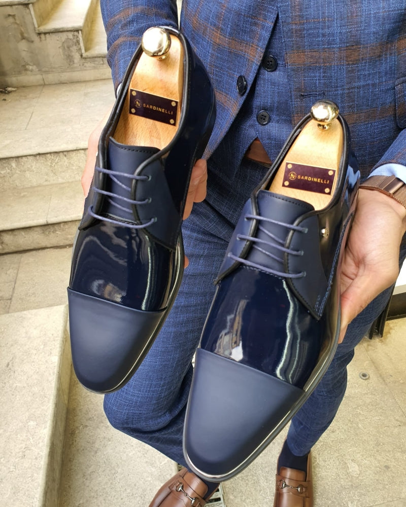 Lance Fort Worth Navy Blue Cap Toe Laced Blucher-baagr.myshopify.com-shoes2-BOJONI