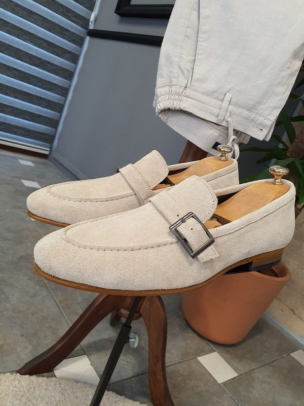 Henderson Beige Suede Buckle Loafers-baagr.myshopify.com-shoes2-brabion