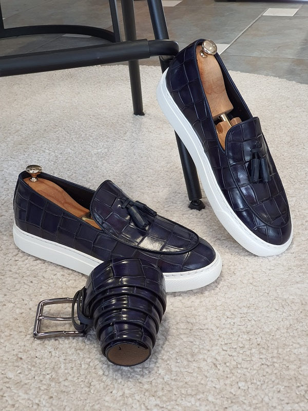 Monteri Navy Blue Tassel Loafers-baagr.myshopify.com-shoes2-brabion